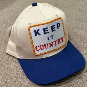 NWT Country Style Blue and Cream Cap